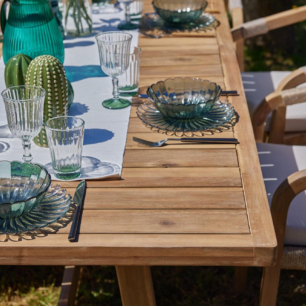 Conjunto De Comedor De Jardín Provenza De Acacia Para 6 Comensales