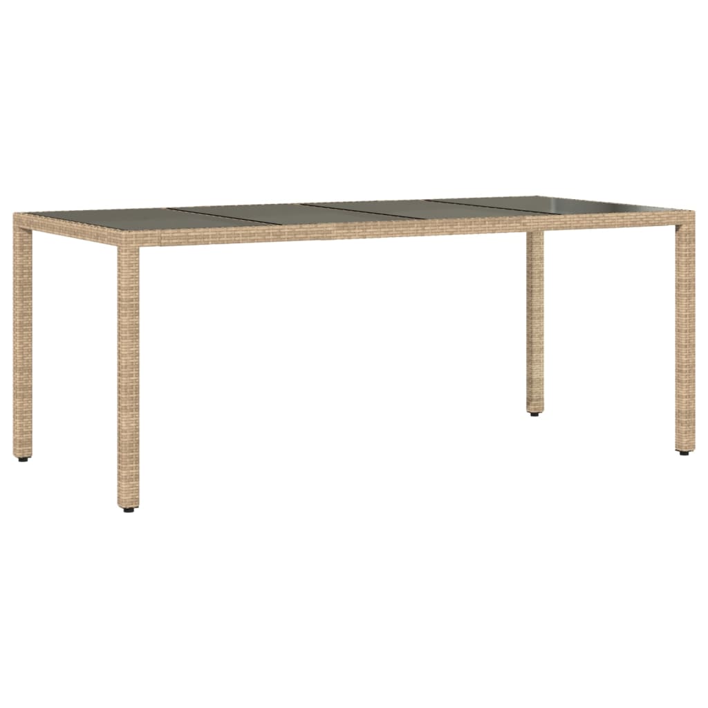 Conjunto De Comedor De Jardín Y Cojines 9 Piezas Ratán Cristal Beige