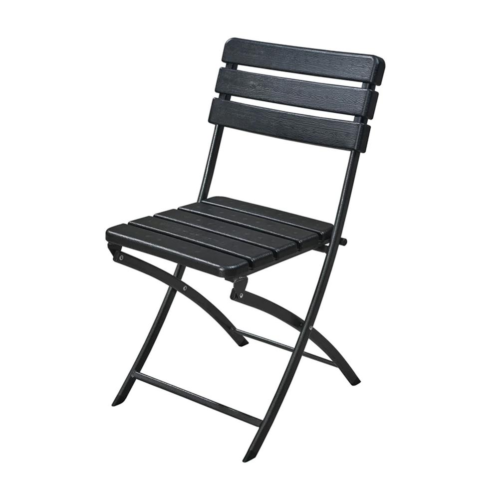 Conjunto De Comedor Plegable De Acero Imitación Madera Para Jardín "Metalwood"