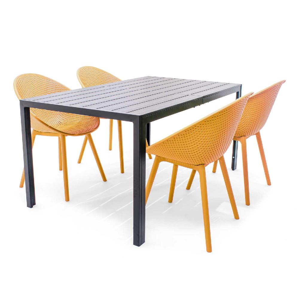 Conjunto de exterior con mesa Giano y 4 sillas Cuba