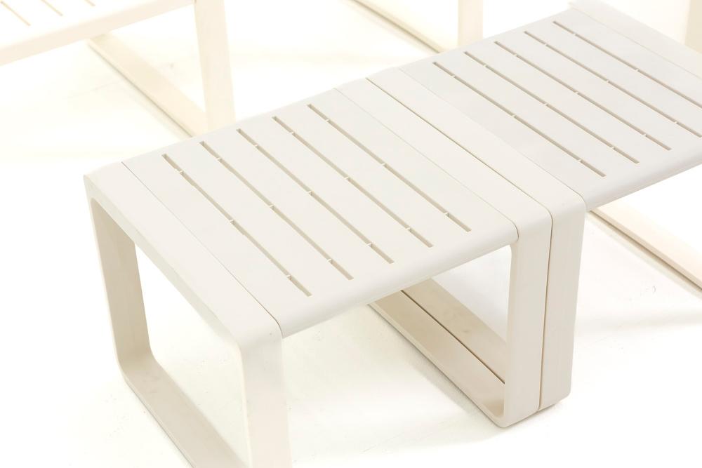 Conjunto De Exterior Para 4 Personas En Resina Con Fibra De Vidrio Ragusa Crema