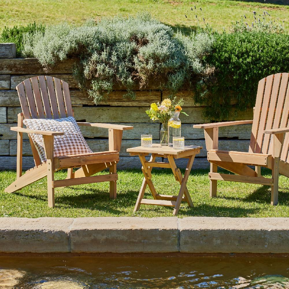 Conjunto De Jardín 2 Sillas Americanas Y Mesita Auxiliar 40x40 - Java Light