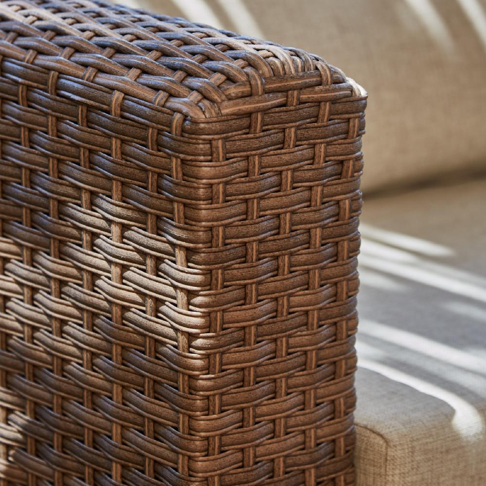 Conjunto De Jardín 4 Sillones Ratán Sintético Y Aluminio + 1 Mesa Baja Madera Siena - Bolonia&Siena