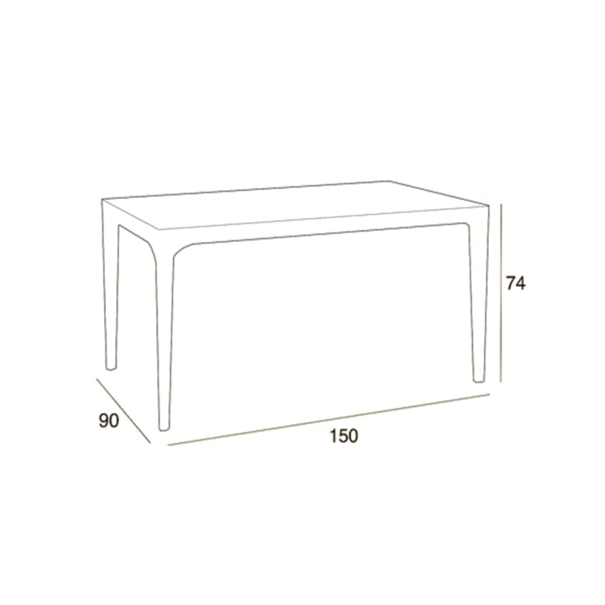 Conjunto De Jardín 6 Sillas Y 1 Mesa De Exterior De 150x90 Cm Color Blanco Sunrise Light