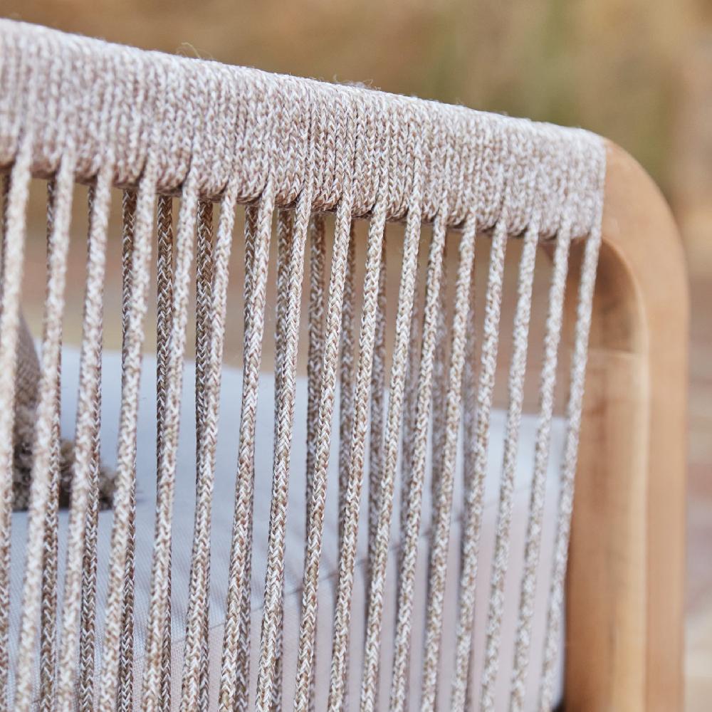 Conjunto De Jardín 7 Plazas Acacia Y Cuerda Color Claro - Siena