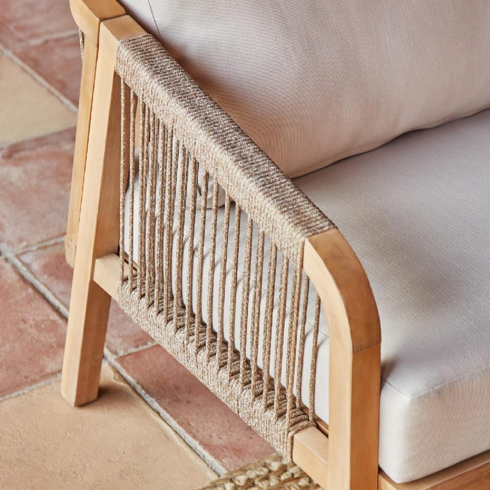 Conjunto De Jardín 8 Plazas Acacia Y Cuerda Color Claro - Siena