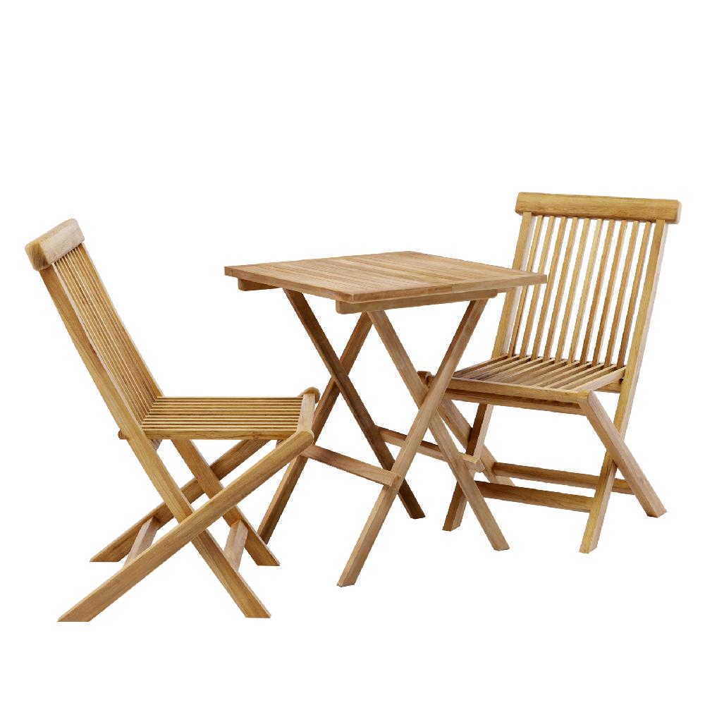 Conjunto De Jardín Abelia De Teca Para 2 Comensales