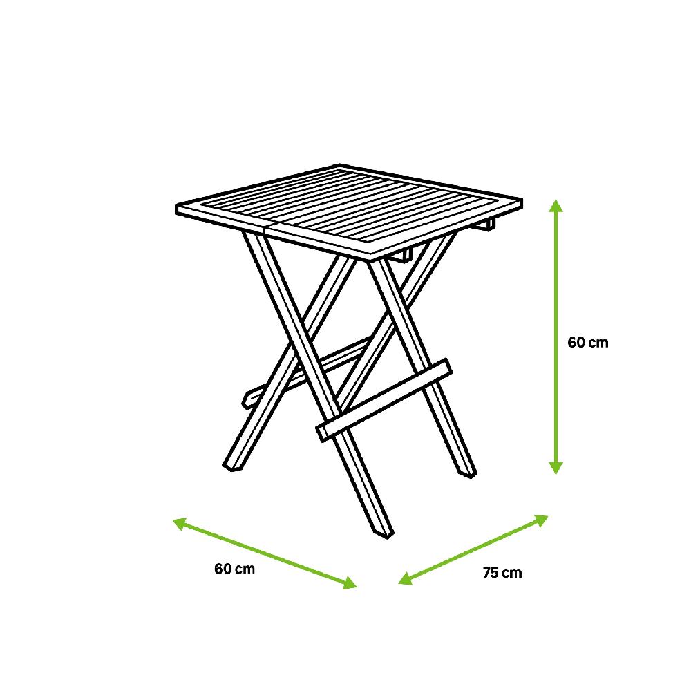 Conjunto De Jardín Abelia De Teca Para 2 Comensales