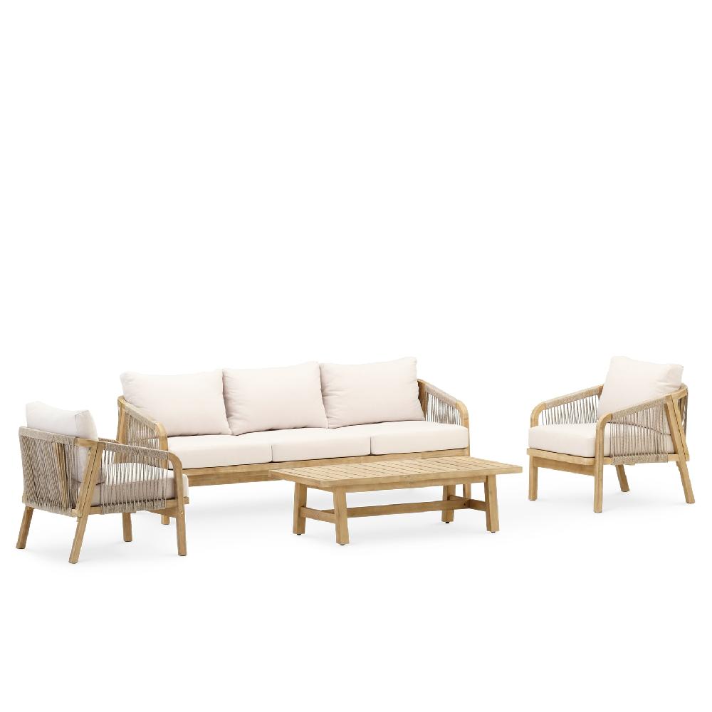 Conjunto de jardín acacia y cuerda color claro - Siena