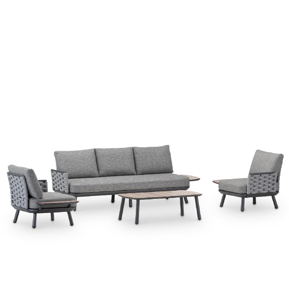 Conjunto de jardín antracita 5 plazas - Matilda