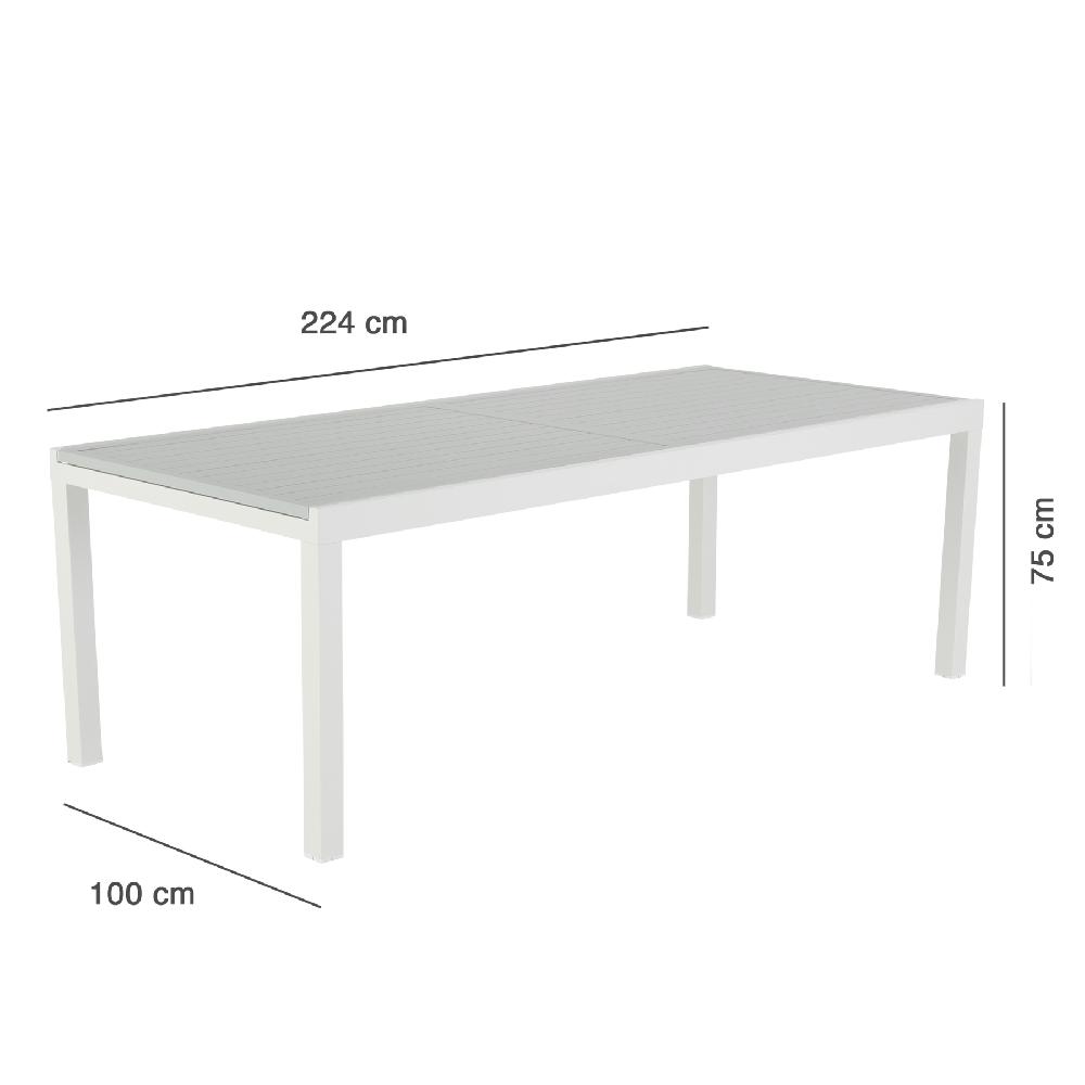 Conjunto De Jardín Athena/Las Vegas Extensible De Aluminio Blanco 6 Personas
