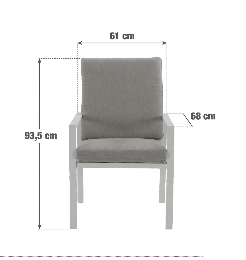 Conjunto De Jardín Athena/Las Vegas Extensible De Aluminio Blanco 6 Personas