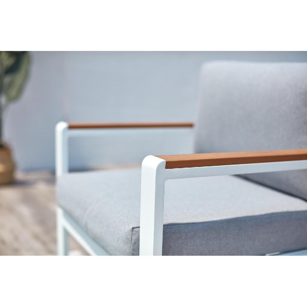 Conjunto De Jardín Bajo 4 Plazas De Aluminio Blanco MARINGO