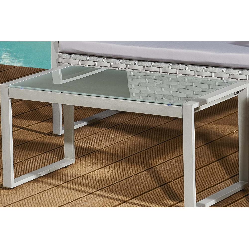 Conjunto De Jardín Bajo 4 Plazas De Resina Trenzada ESNA