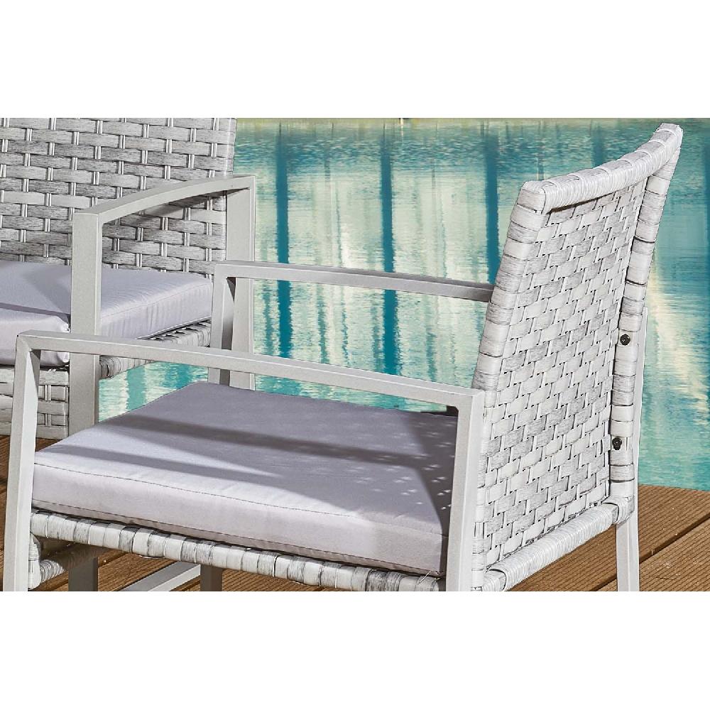 Conjunto De Jardín Bajo 4 Plazas De Resina Trenzada ESNA