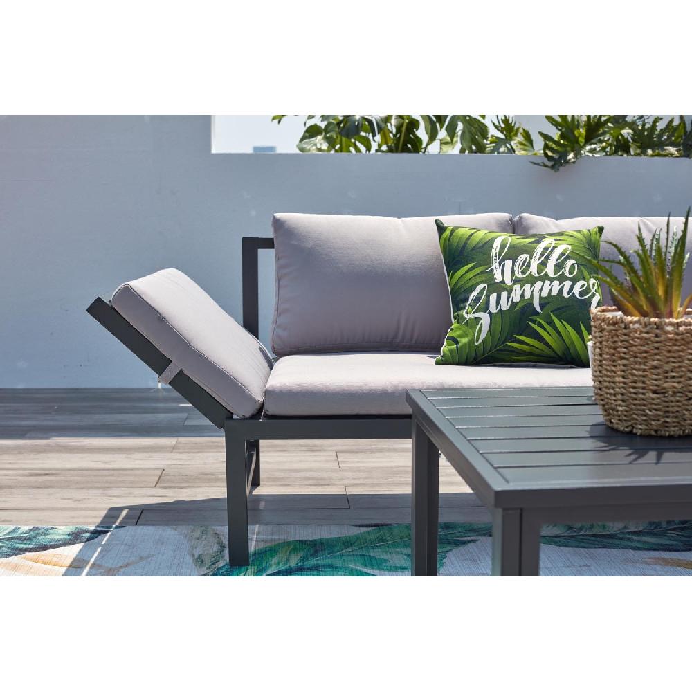 Conjunto De Jardín Bajo 4 Plazas Gris Claro KATEA