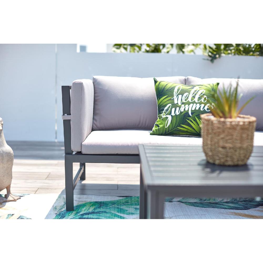 Conjunto De Jardín Bajo 4 Plazas Gris Claro KATEA