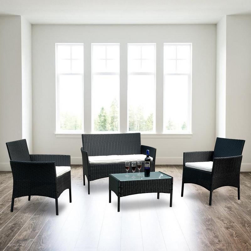 Conjunto de jardín Banco de jardín Muebles de jardín Taburete extensible Marrón