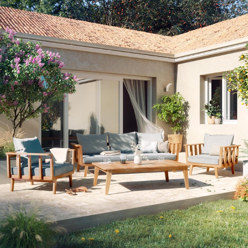 Conjunto De Jardín Belem De Madera Para 5 Personas