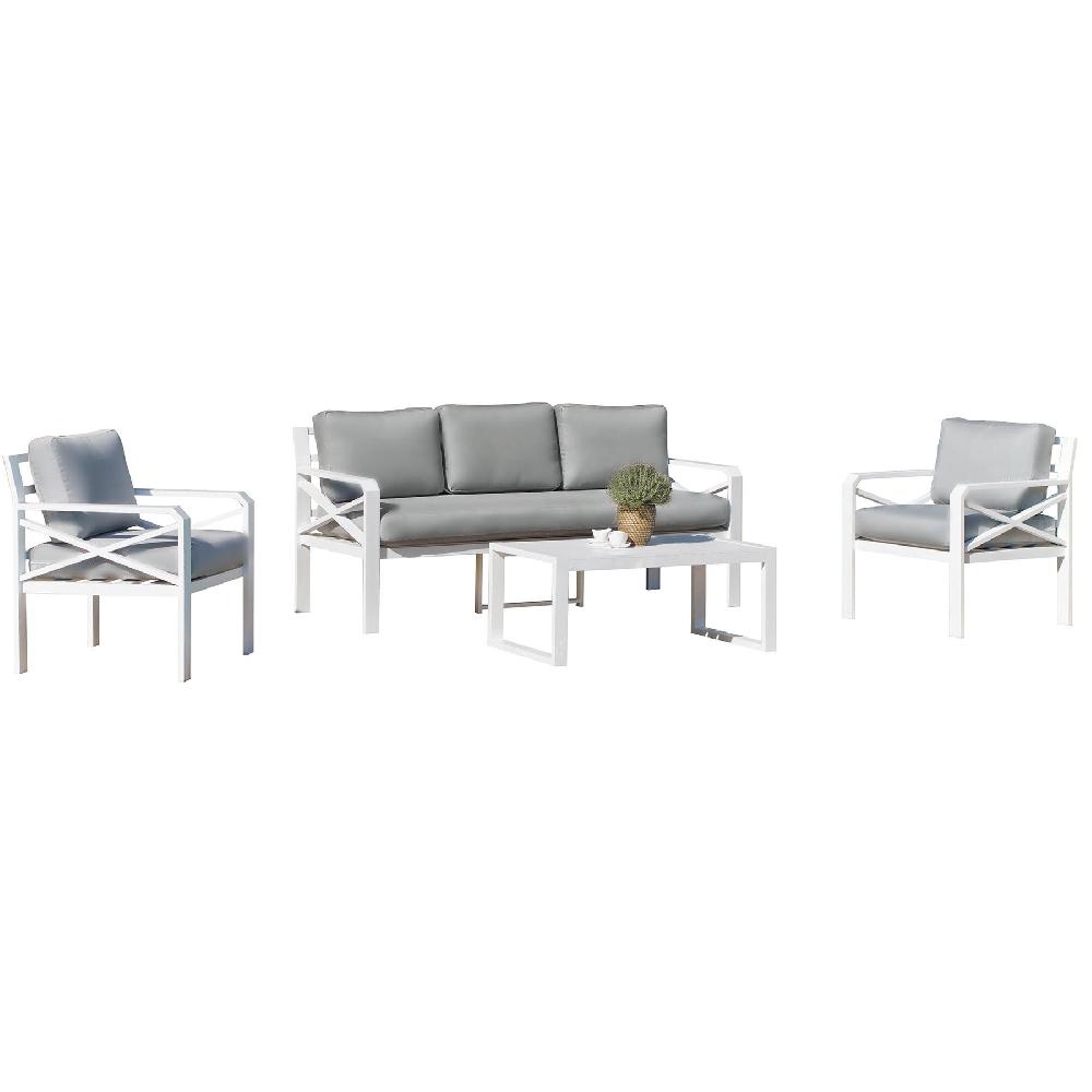 Conjunto De Jardín BERSARI Blanco De 5 Plazas