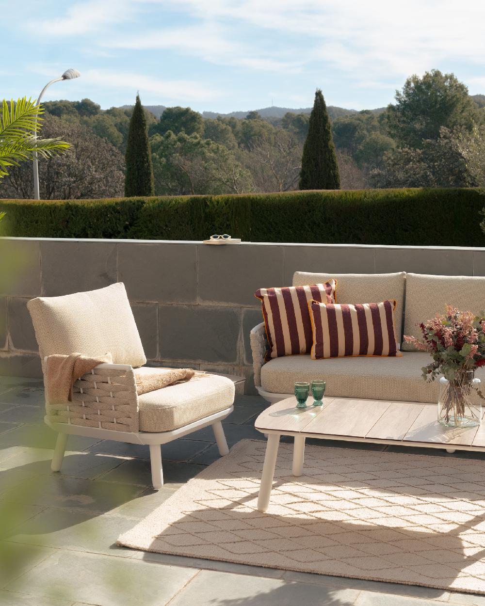 Conjunto De Jardín Blanco 4 Plazas - Matilda