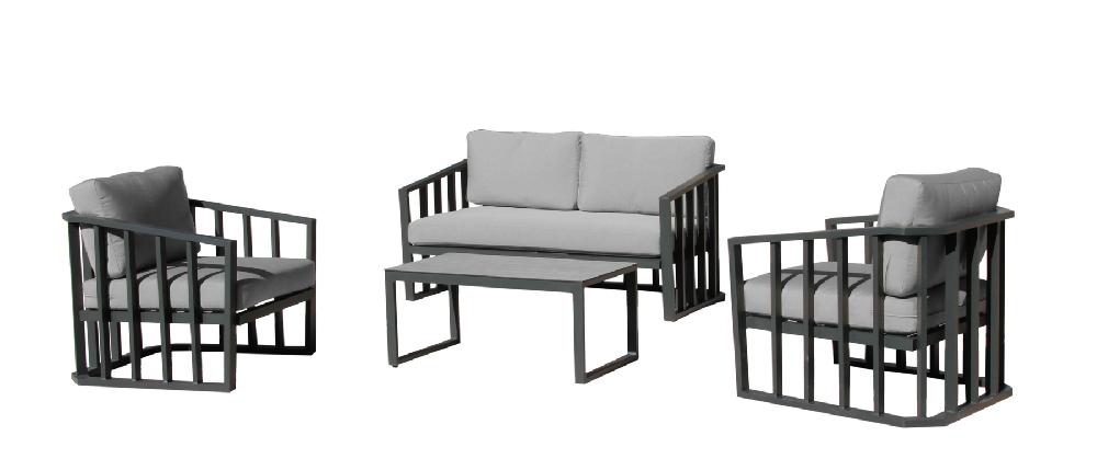 Conjunto De Jardín CONIL Antracita De 4 Plazas