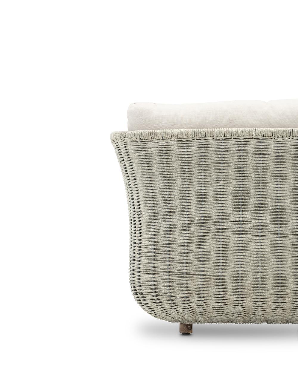 Conjunto De Jardín Corfu De Aluminio Y Cuerda Gris Para 5 Comensales