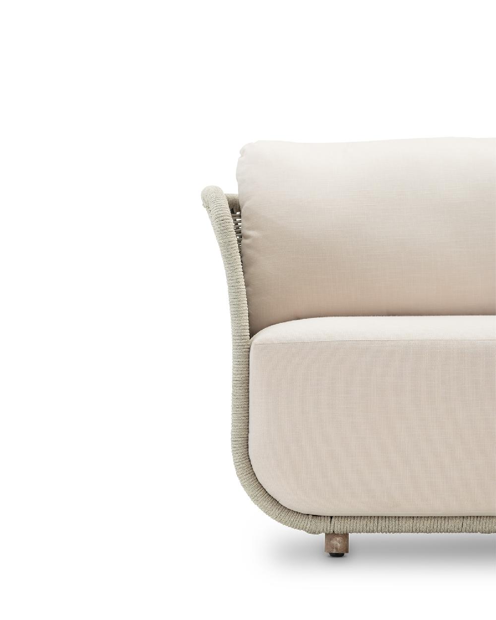 Conjunto De Jardín Corfu De Aluminio Y Cuerda Gris Para 5 Comensales