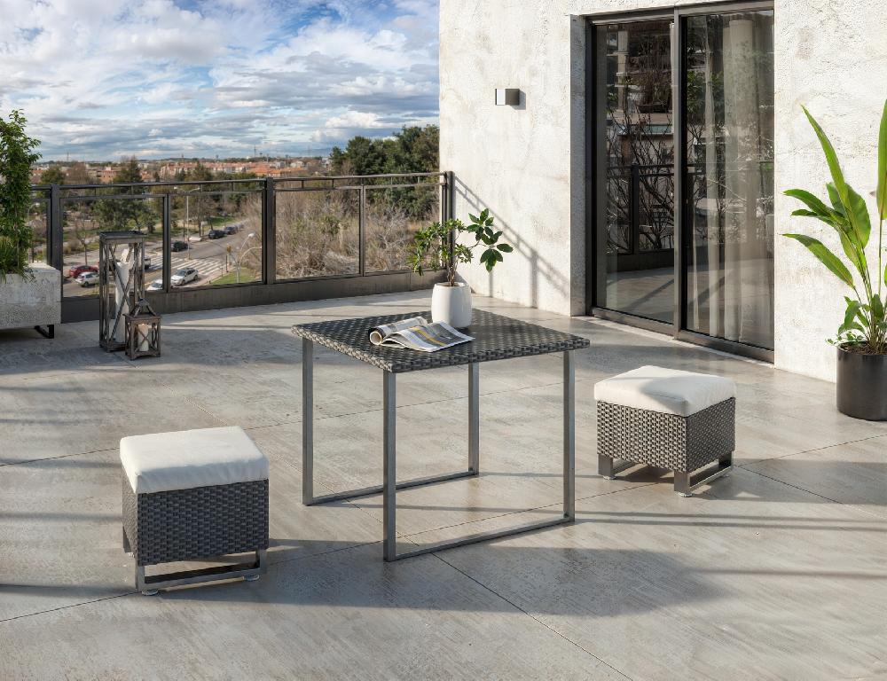 Conjunto De Jardin De Acero Noa Para 2 Comensales