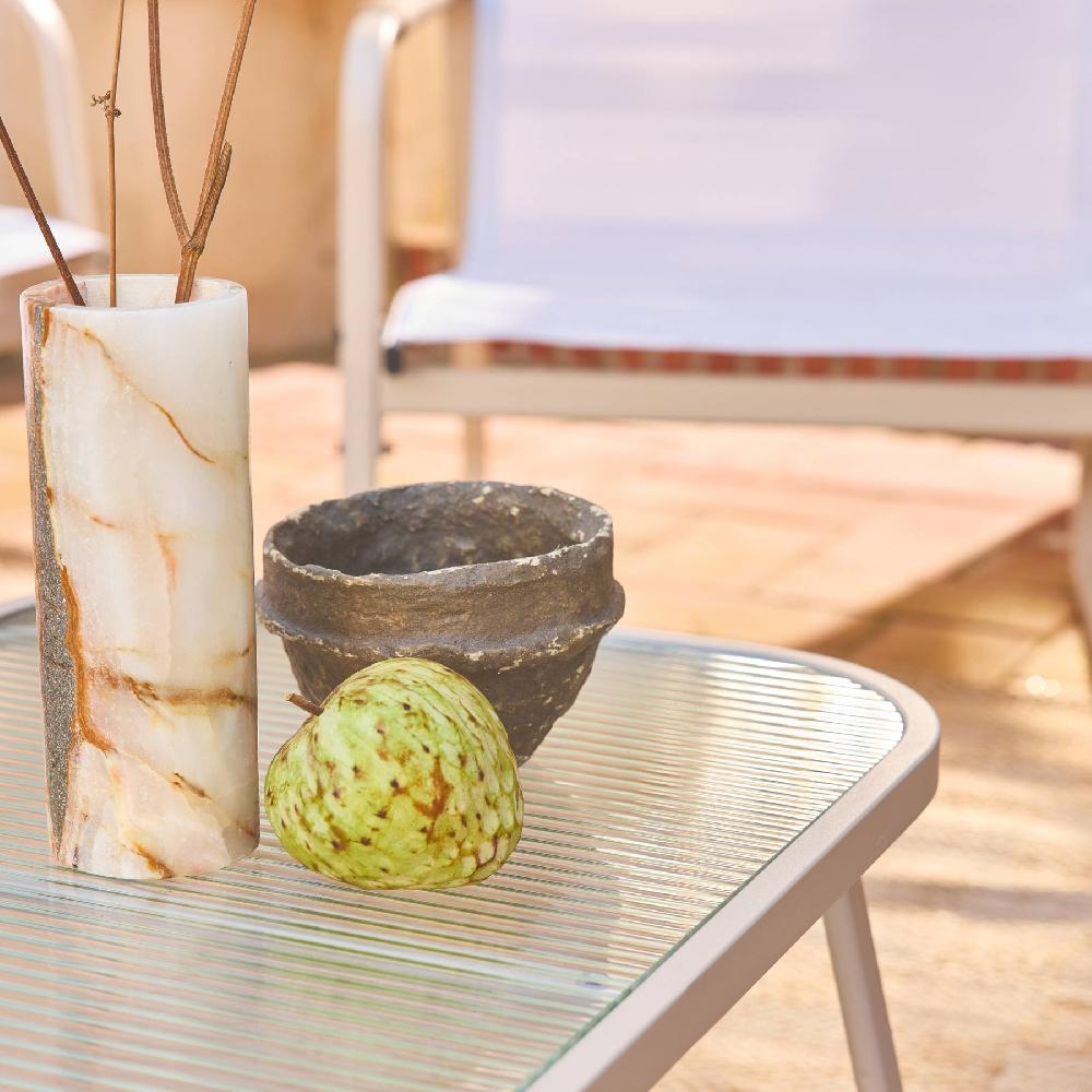 Conjunto De Jardín De Aluminio 4 Plazas Noto Blanco 78x122x39 Cm