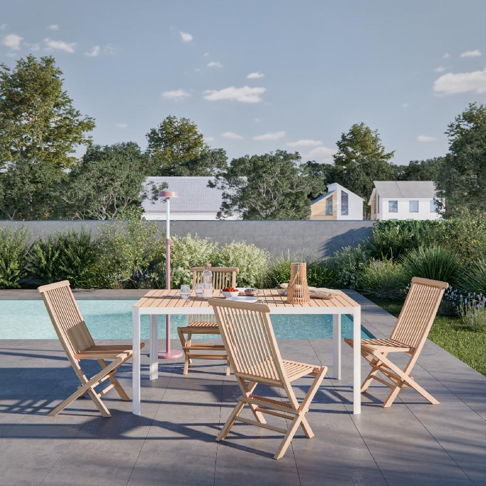 Conjunto de jardin de aluminio Abelia para 8 comensales