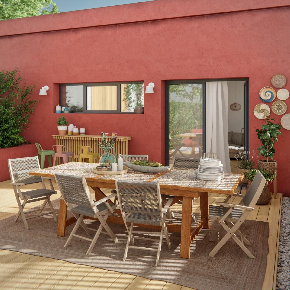 Conjunto de jardin de aluminio Gaia para 6 comensales