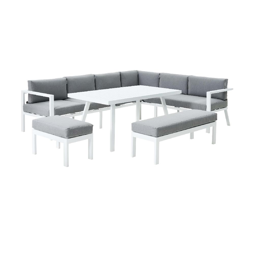 Conjunto de jardín de aluminio Naxos II para 10 comensales