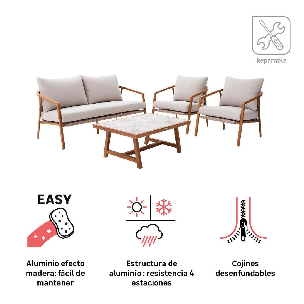 Conjunto De Jardín De Aluminio Para 4 Comensales