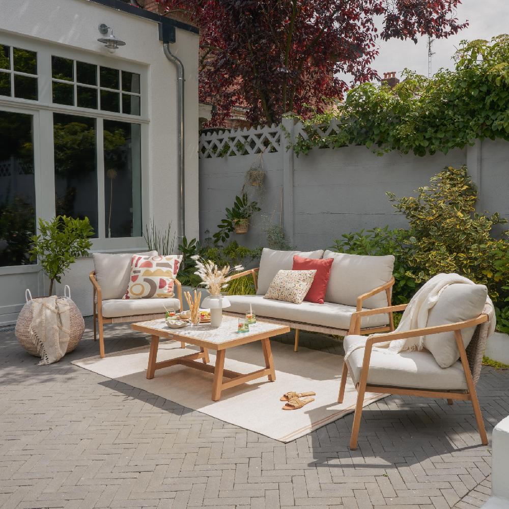 Conjunto de jardín de aluminio para 4 comensales