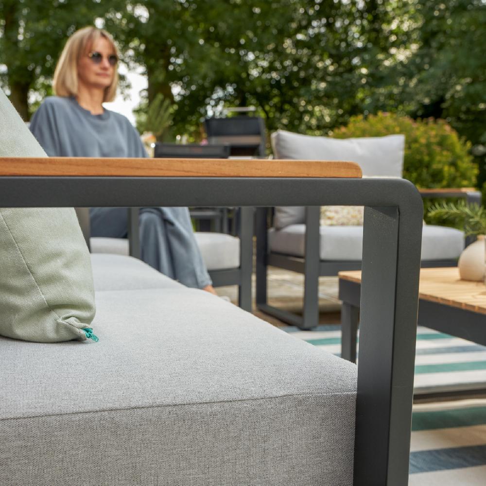 Conjunto de jardin de aluminio Persea antracita para 5 comensales