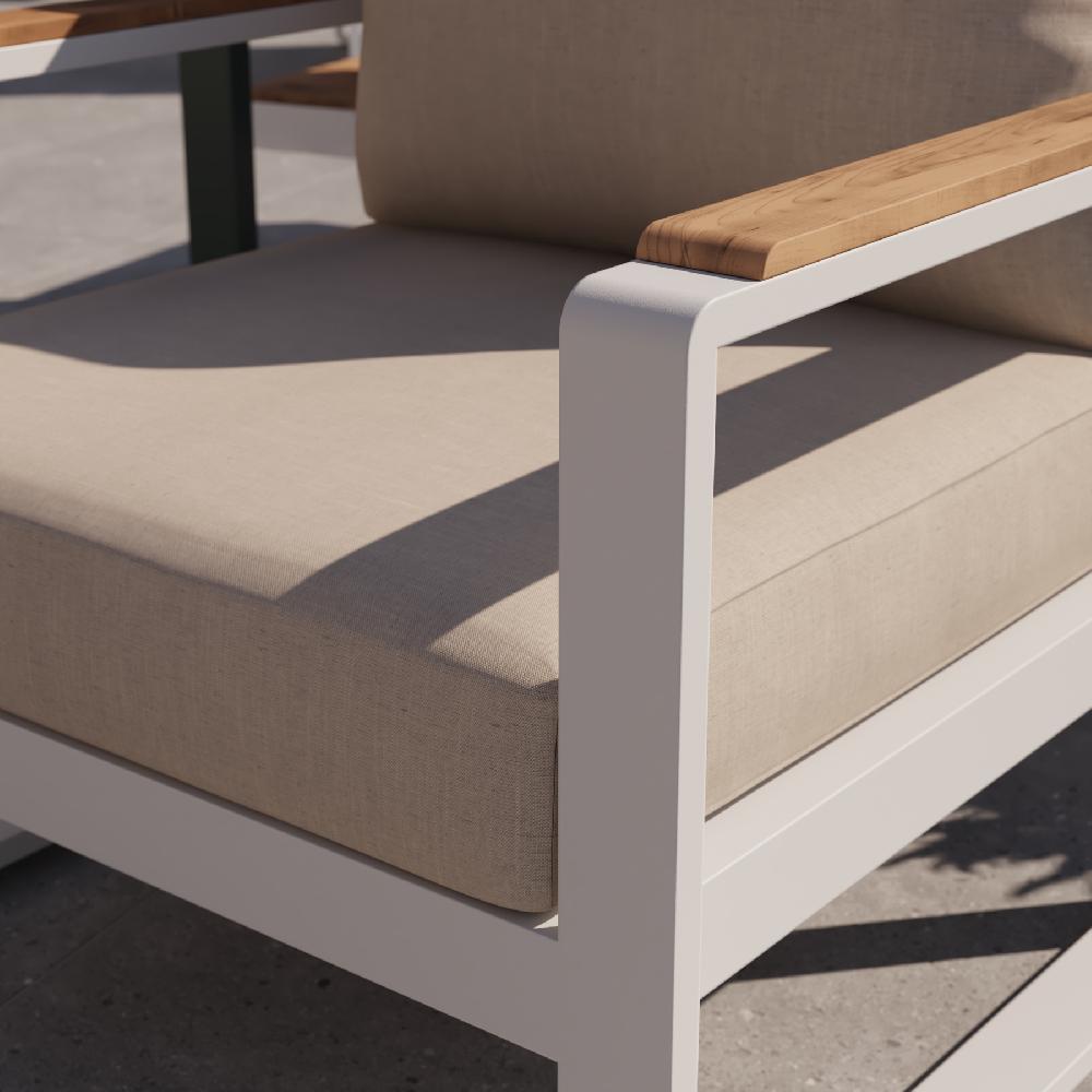 Conjunto De Jardin De Aluminio Persea Coffee Para 5 Comensales