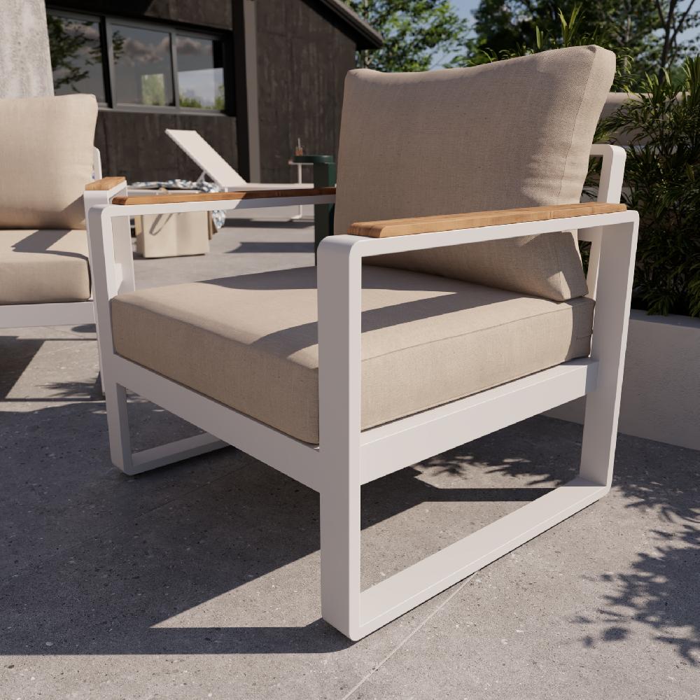 Conjunto De Jardin De Aluminio Persea Coffee Para 5 Comensales