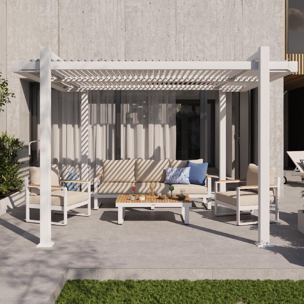 Conjunto de jardin de aluminio Persea Coffee para 5 comensales