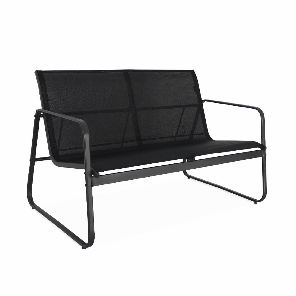 Conjunto De Jardín De Metal Para 4 Plazas Silvi Antracita 77x114x76 Cm