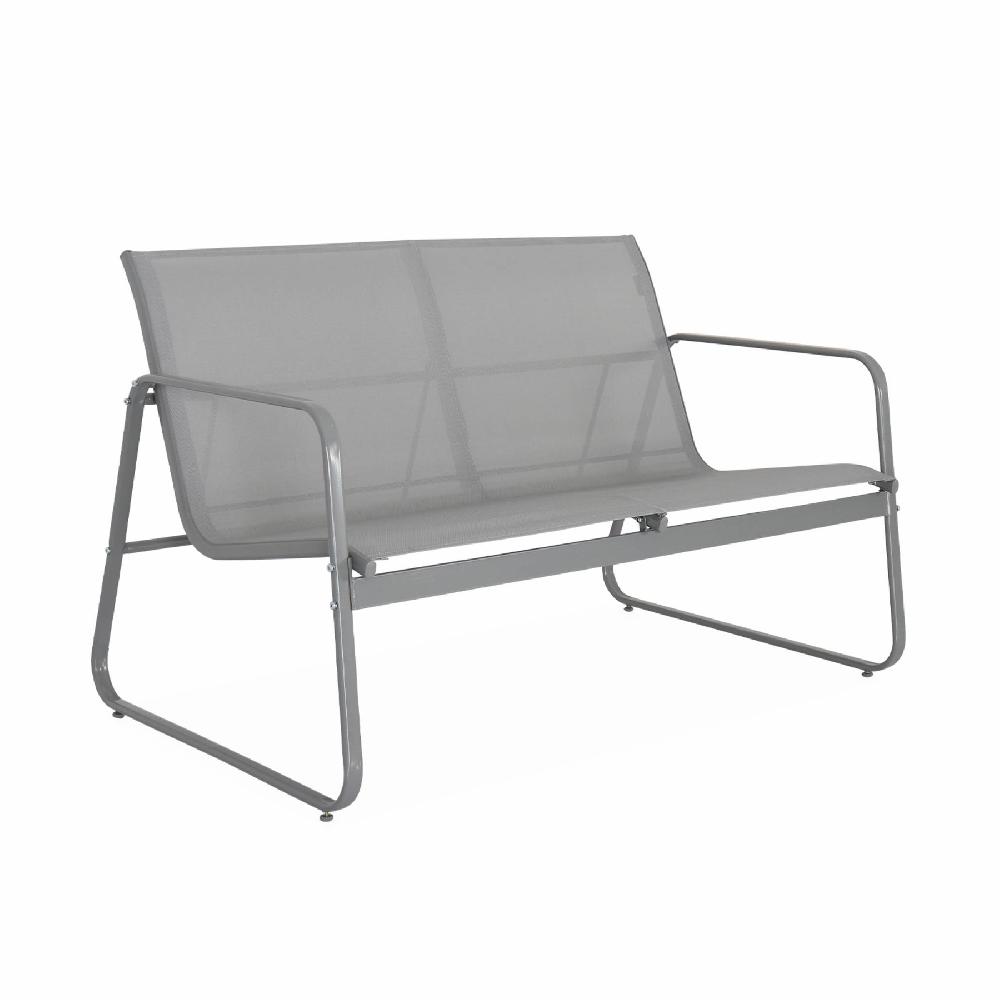 Conjunto De Jardín De Metal Para 4 Plazas Silvi Gris Claro 77x114x76 Cm