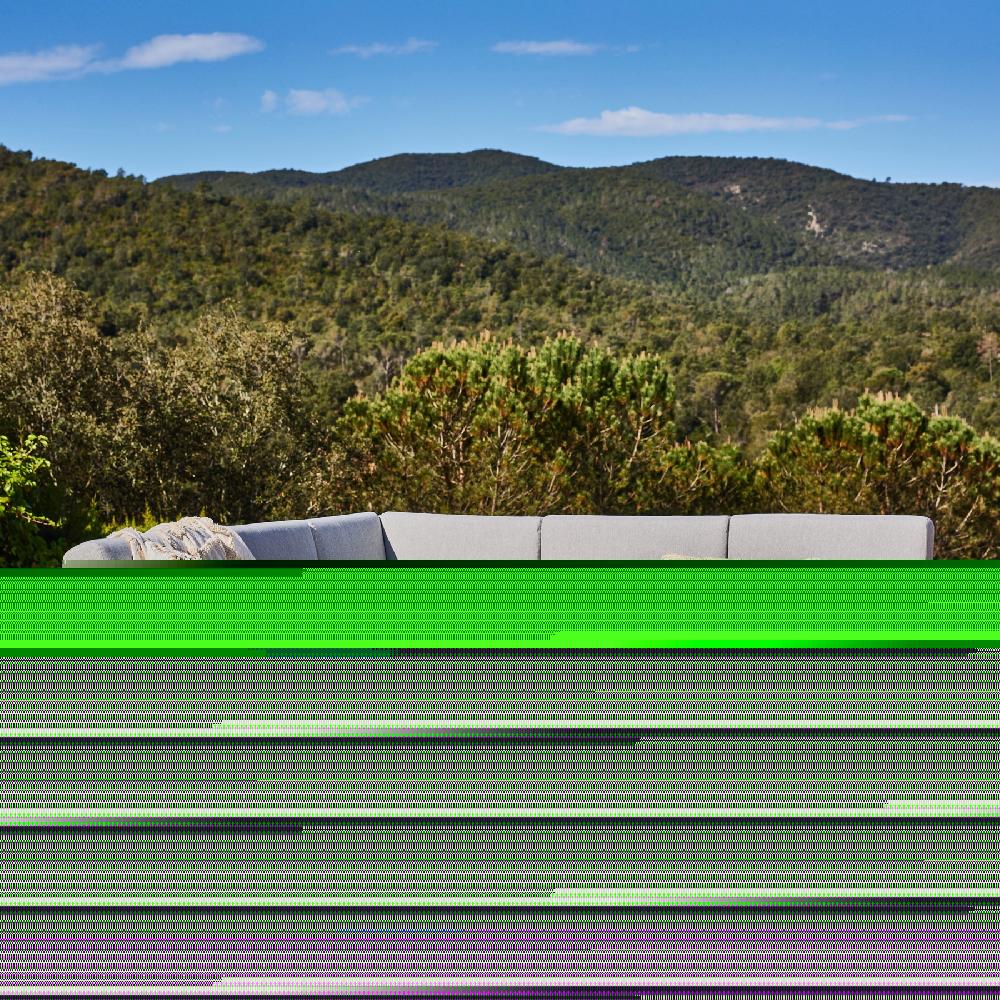 Conjunto De Jardín Esquinero Madera Eucaliptus Y Cojines Grises - Roma