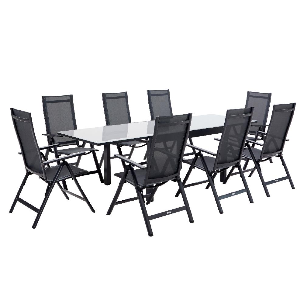 Conjunto De Jardin Lyra II De Aluminio Antracita Para 8 Comensales