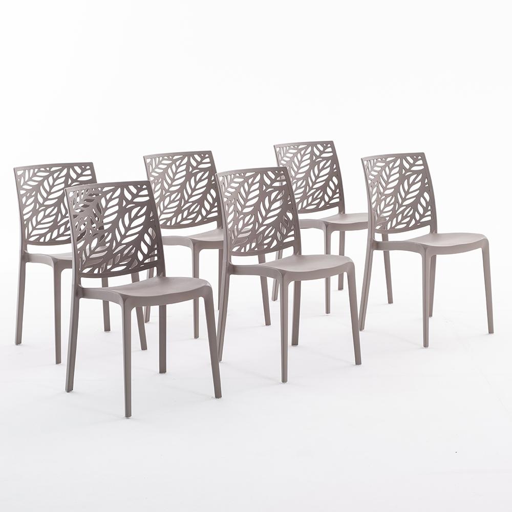 Conjunto De Jardín Mesa Thomas Moca + 6 Sillas Dafne Tórtola