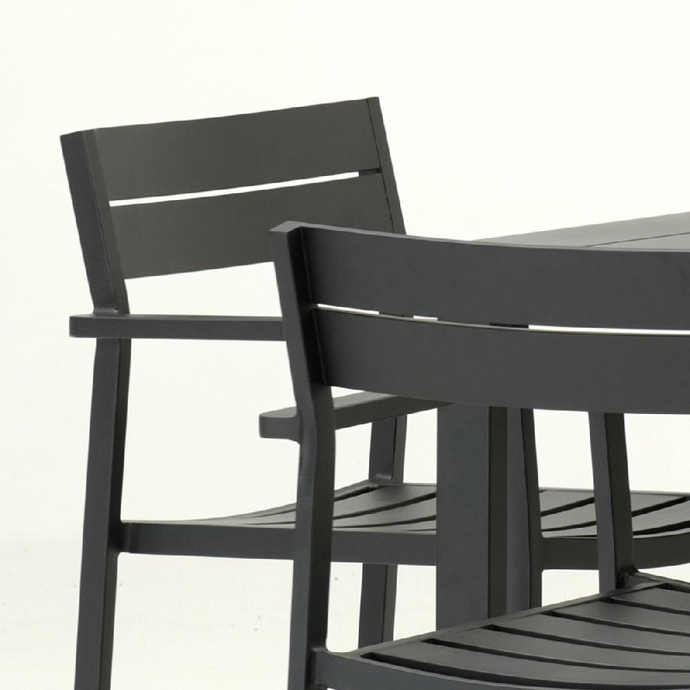 Conjunto De Jardín Mesa Y 6 Sillas De Aluminio Antracita - Monza