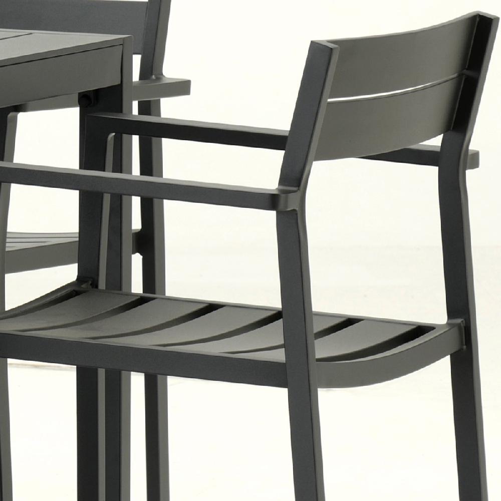 Conjunto De Jardín Mesa Y 6 Sillas De Aluminio Antracita - Monza