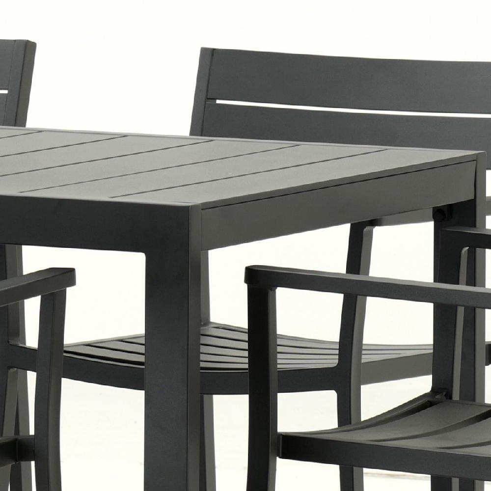 Conjunto De Jardín Mesa Y 6 Sillas De Aluminio Antracita - Monza
