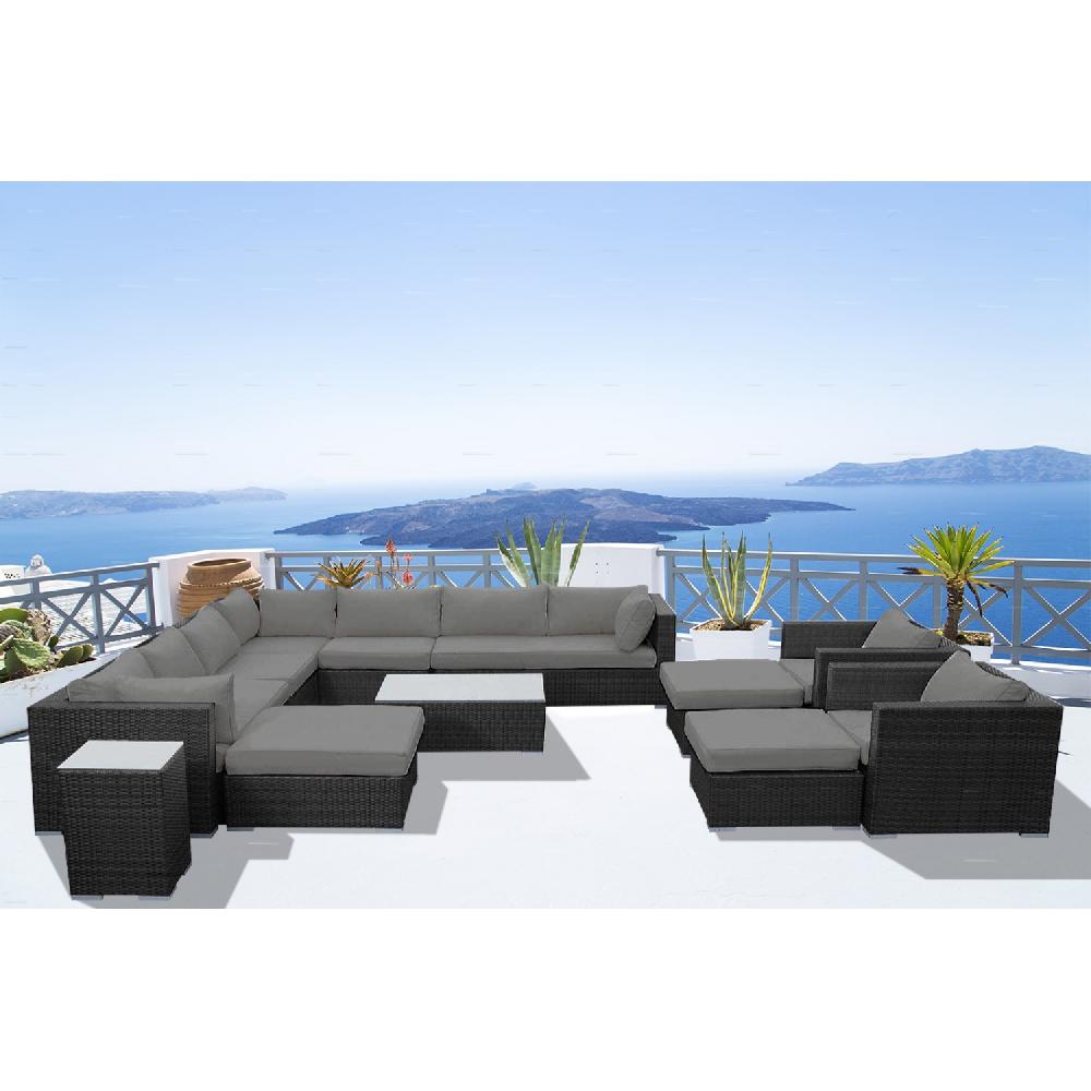 Conjunto De Jardín Modular 13/14 Plazas Negro/gris STALLA