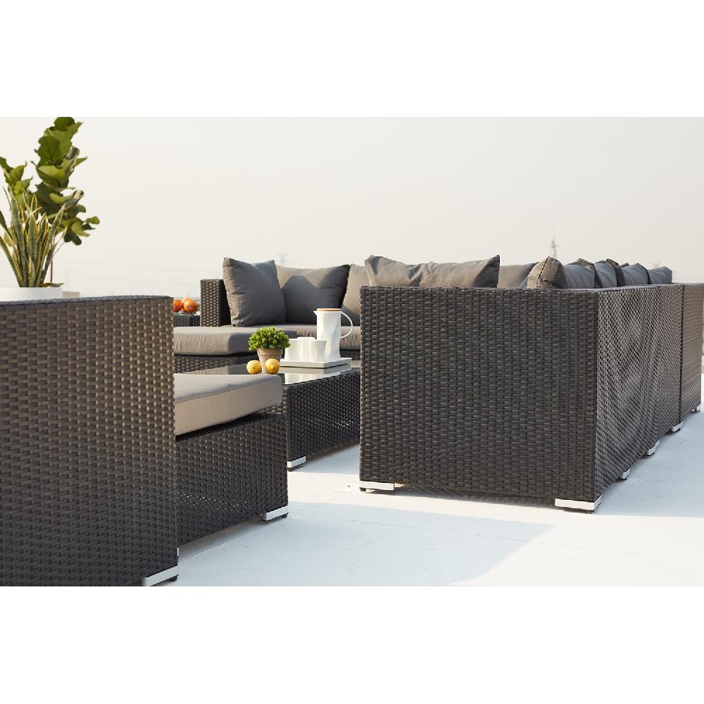 Conjunto De Jardín Modular 13/14 Plazas Negro/gris STALLA