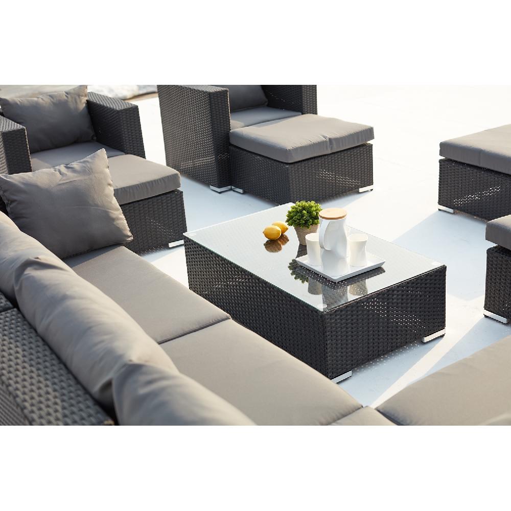 Conjunto De Jardín Modular 13/14 Plazas Negro/gris STALLA